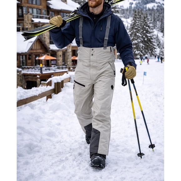 Stio Mens Environ Bib Ski Snowboard Pants Alloy Waterproof Breathable $469